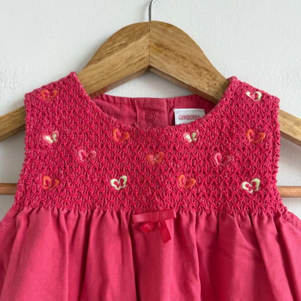 Vintage 90s Gymboree‎ Smocked Butterfly Romper Size 18-24 Months